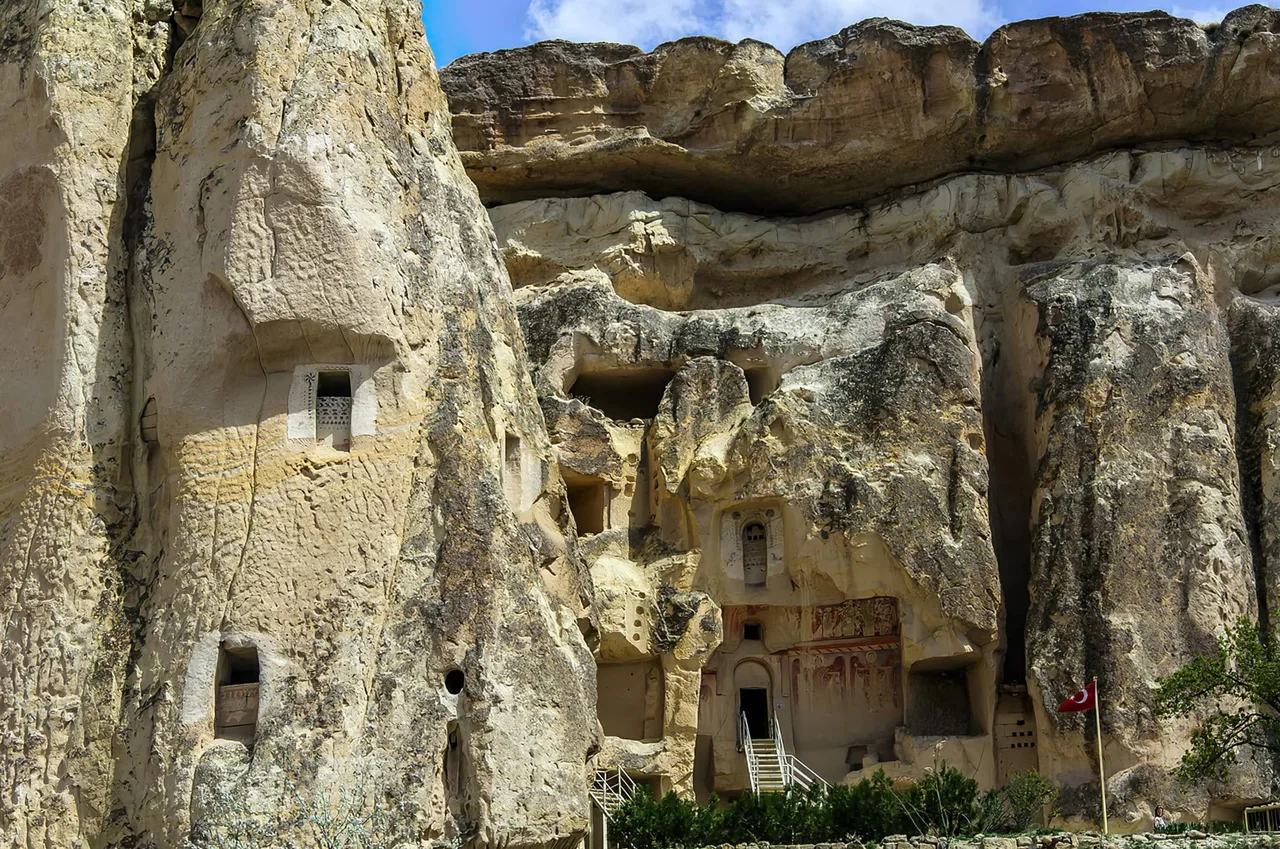 Rock-cut rooms and ancient dwellings at Çavuşin